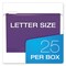 Pendaflex 1/5-Cut Tabs Letter Size Colored Reinforced Hanging Folders - Violet (25/Box)